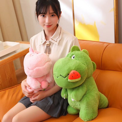 Kawaii Pink Green Fluffy Dinosaur Plushies