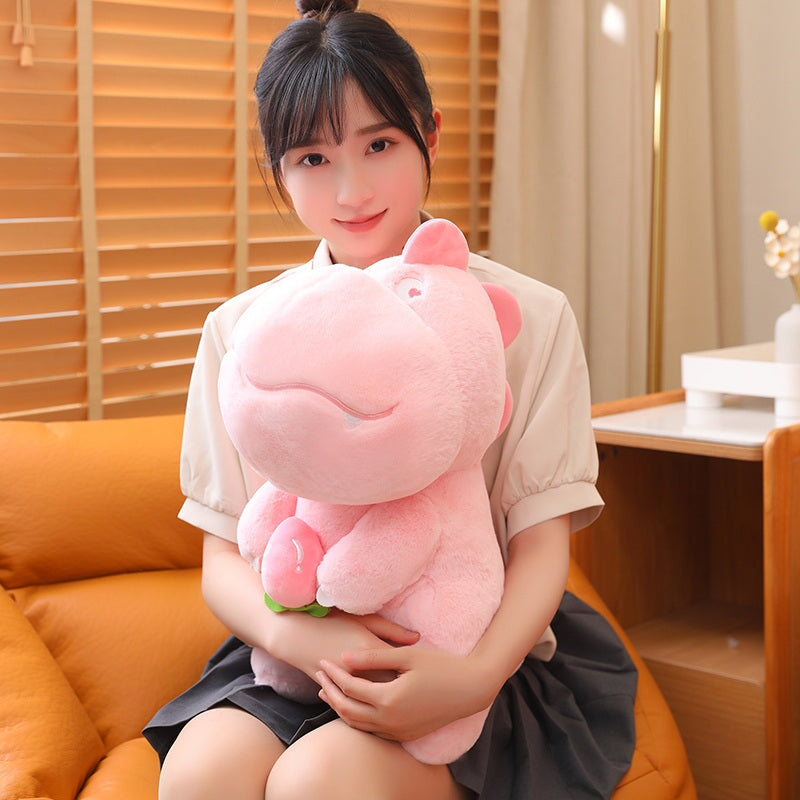 Kawaii Pink Green Fluffy Dinosaur Plushies