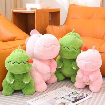 Kawaii Pink Green Fluffy Dinosaur Plushies