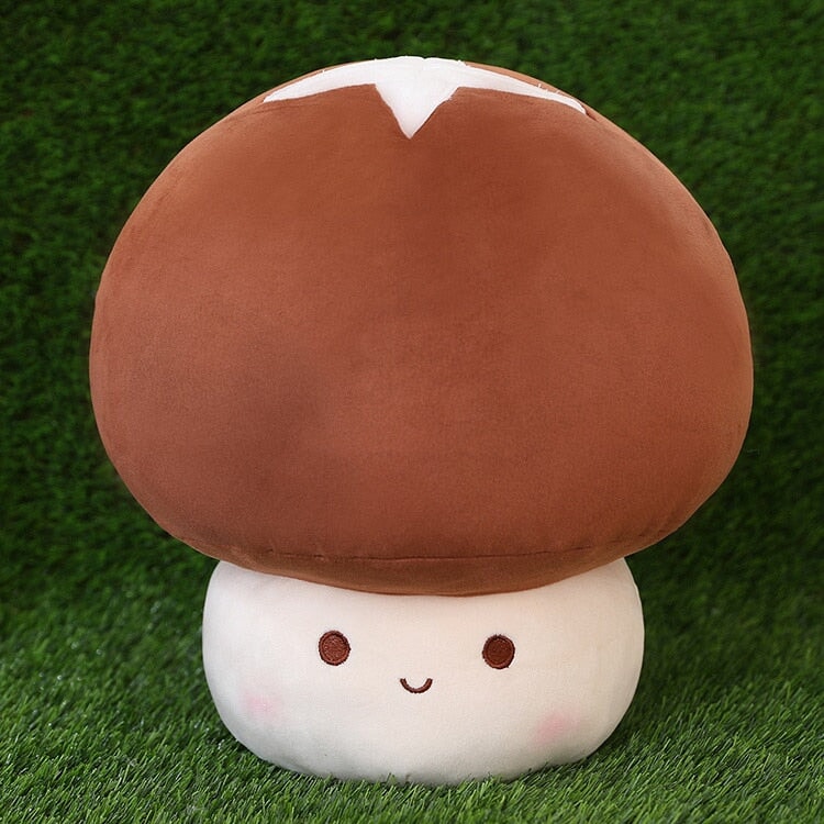 Kawaii Red Brown White Mushroom Plushie Family
