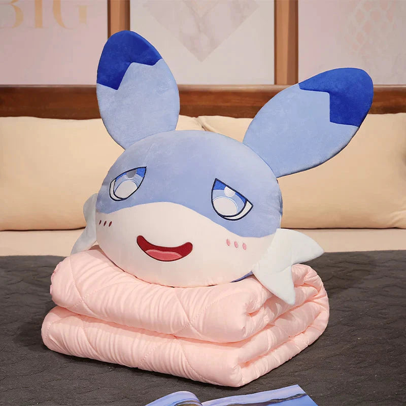 Kawaii Sofi Blue Dragon Pillow Blanket Plushie Combo
