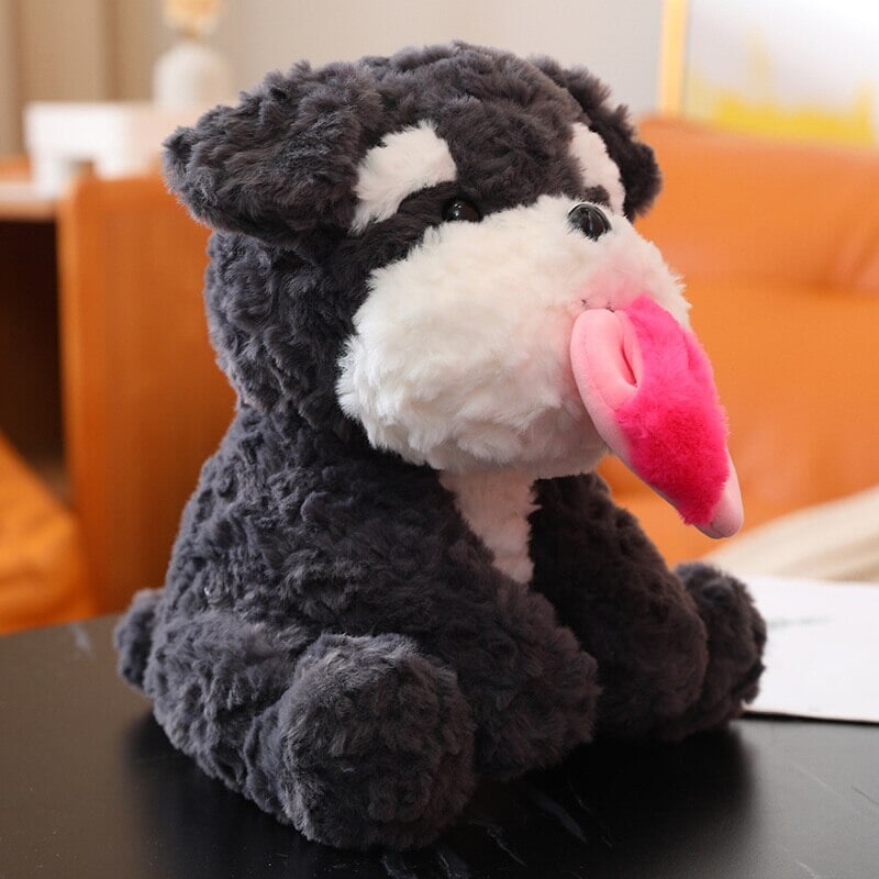 Kawaii Sooty the Black Fluffy Dog with Slipper Plushie