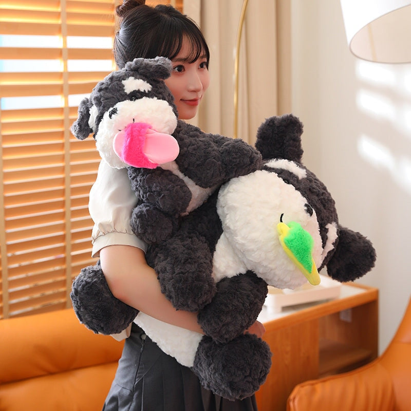Kawaii Sooty the Black Fluffy Dog with Slipper Plushie