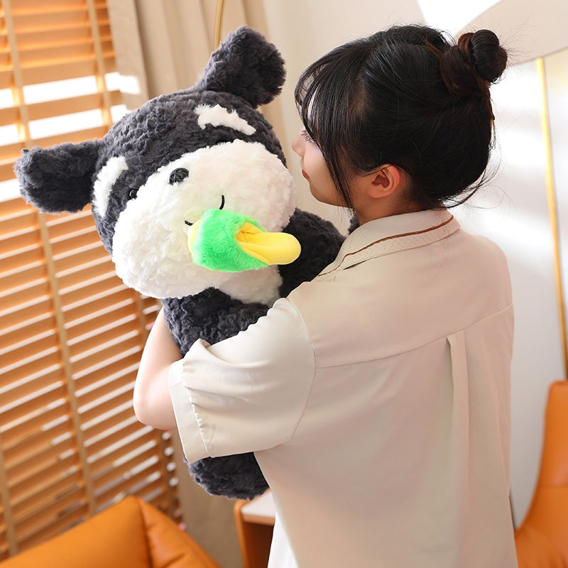 Kawaii Sooty the Black Fluffy Dog with Slipper Plushie