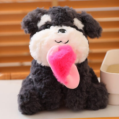 Kawaii Sooty the Black Fluffy Dog with Slipper Plushie