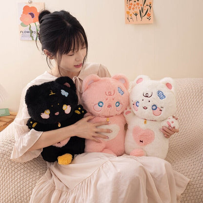 Kawaii Starry Fluffy Cat Heart Plushies