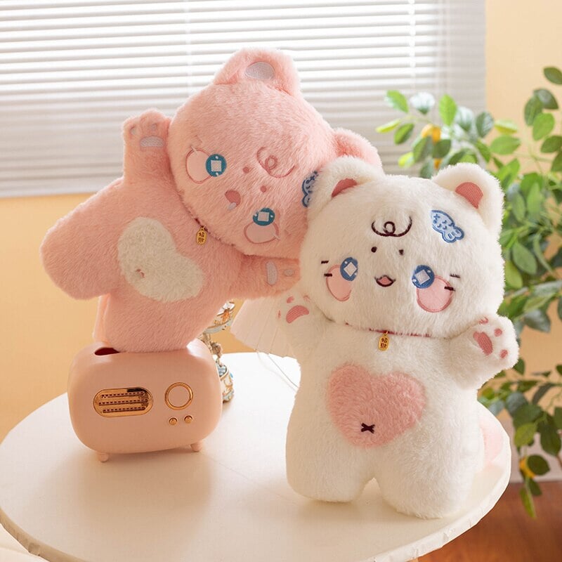 Kawaii Starry Fluffy Cat Heart Plushies