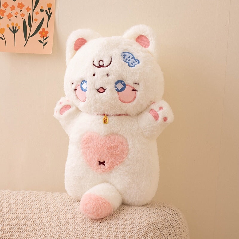 Kawaii Starry Fluffy Cat Heart Plushies