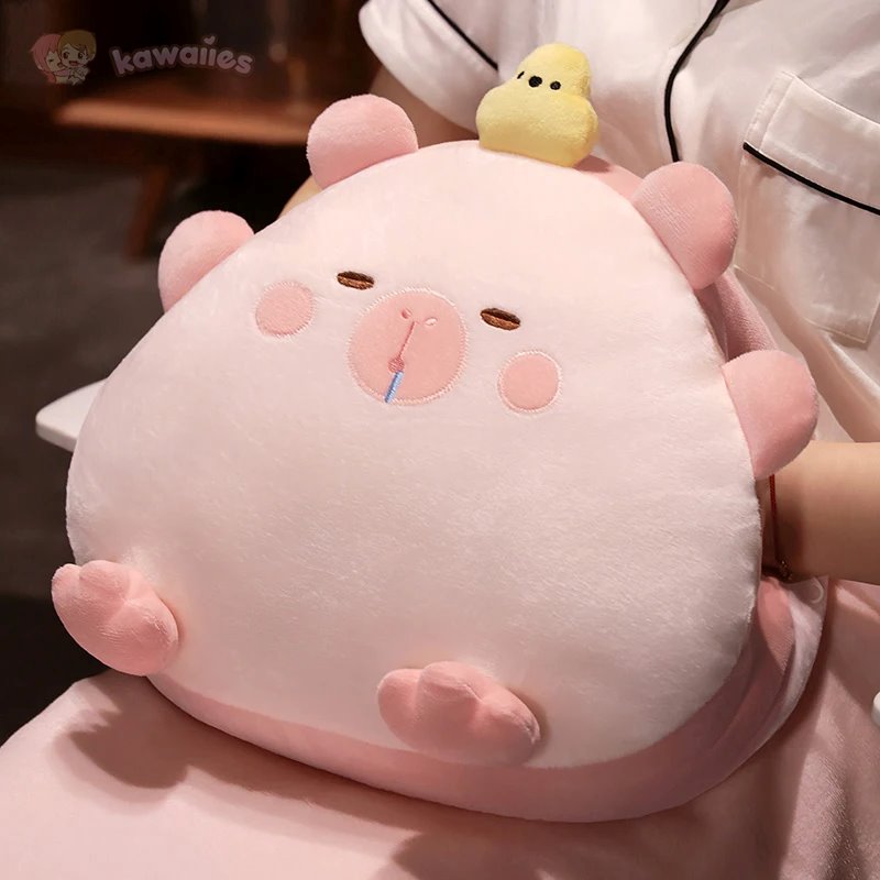 Kawaii Triangle Capybara Plush Pillows With Blanket