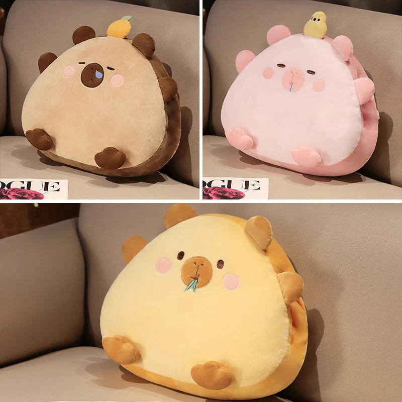 Kawaii Triangle Capybara Plush Pillows With Blanket