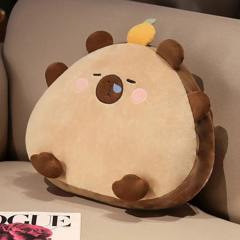 Kawaii Triangle Capybara Plush Pillows With Blanket
