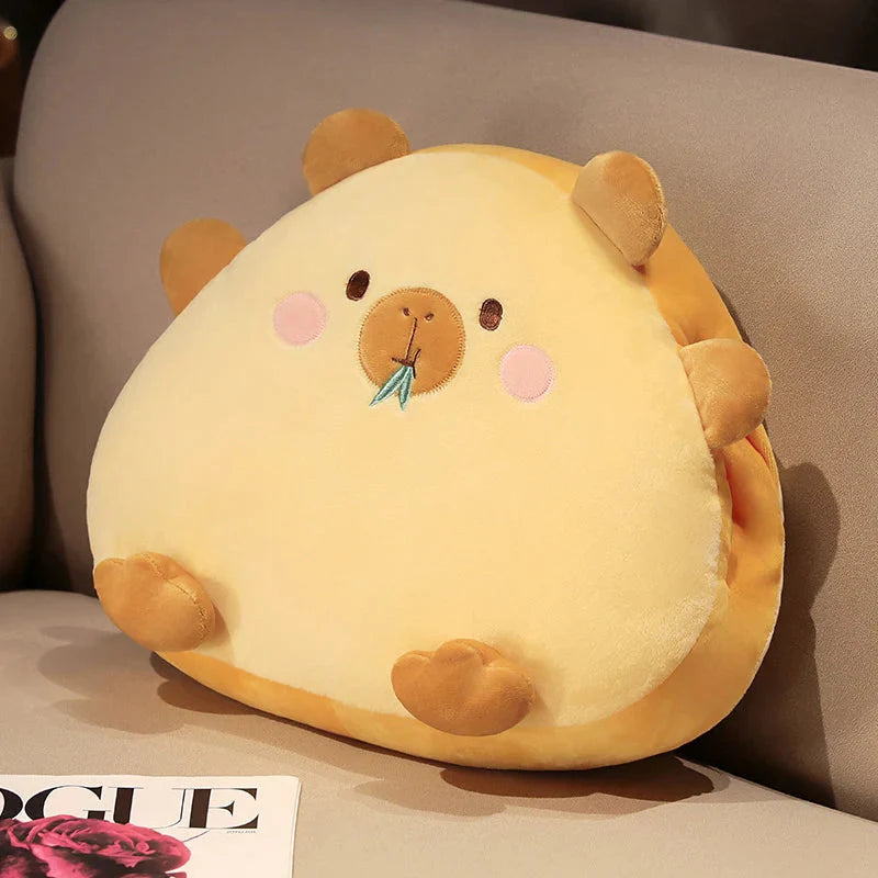 Kawaii Triangle Capybara Plush Pillows With Blanket