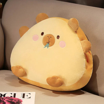 Kawaii Triangle Capybara Plush Pillows With Blanket
