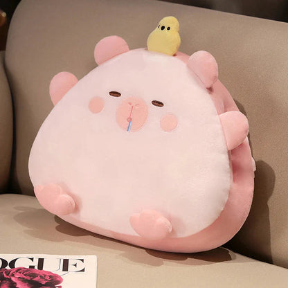 Kawaii Triangle Capybara Plush Pillows With Blanket