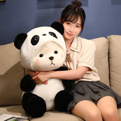 Kawaii White Bear Panda Outfit Plushie