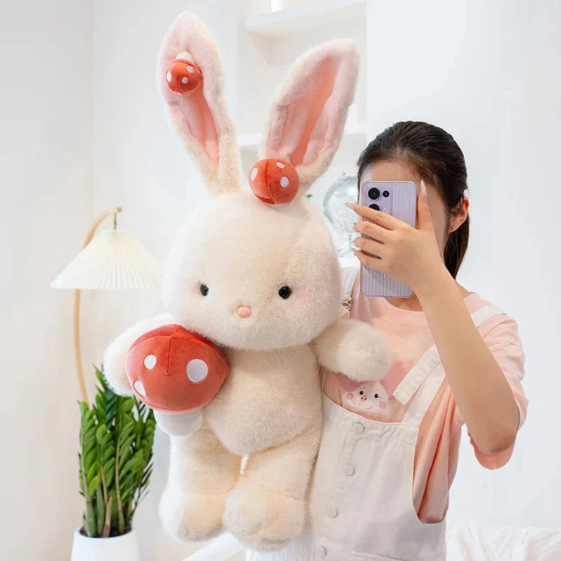 Kawaii White Bunny Mushroom Plushie