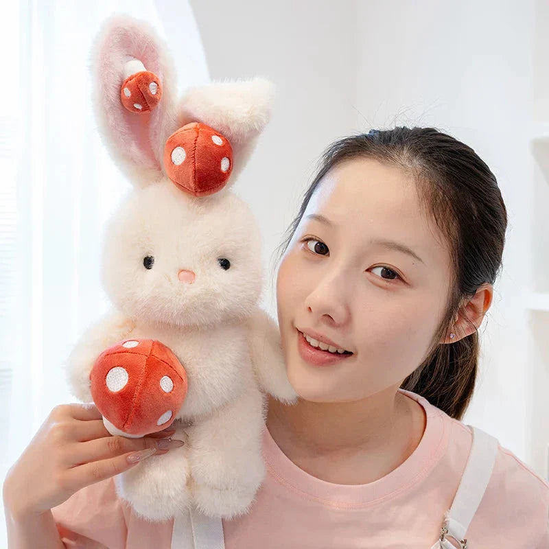 Kawaii White Bunny Mushroom Plushie