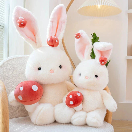 Kawaii White Bunny Mushroom Plushie