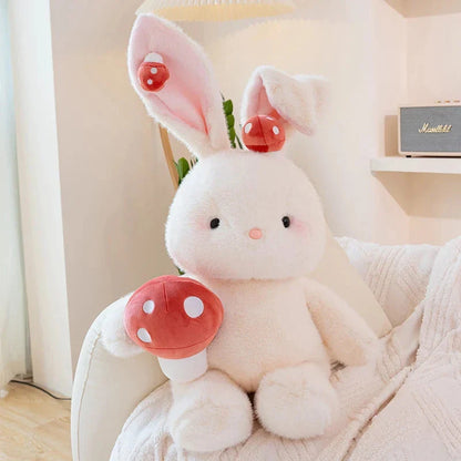 Kawaii White Bunny Mushroom Plushie
