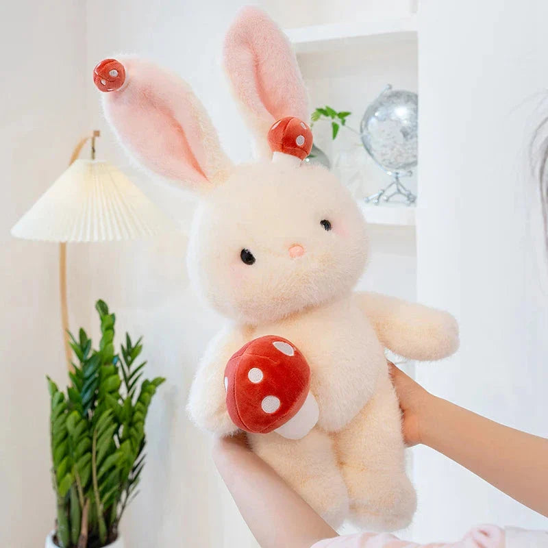 Kawaii White Bunny Mushroom Plushie
