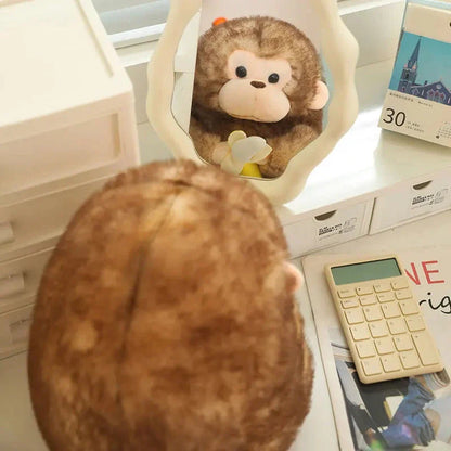 Kawaii Yellow Brown Chunky Monkey With Banana Plushie