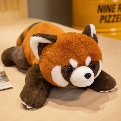 Laying Fluffy Red Panda Lifelike Plushie