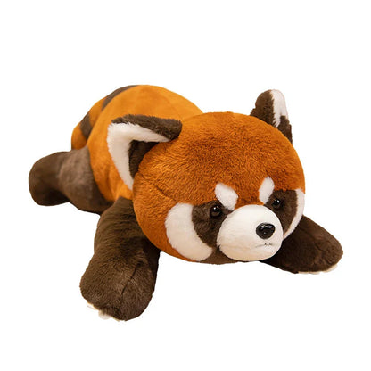 Laying Fluffy Red Panda Lifelike Plushie