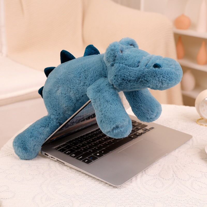 Laying Sloth and Fox Raccoon Crocodile Plushie Friends