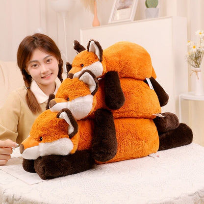 Laying Sloth and Fox Raccoon Crocodile Plushie Friends