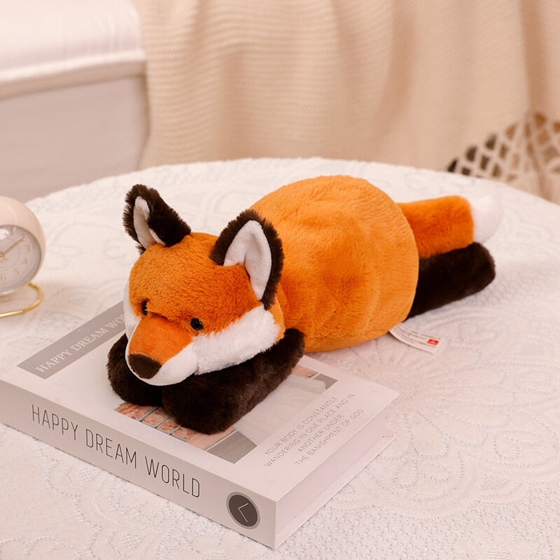 Laying Sloth and Fox Raccoon Crocodile Plushie Friends