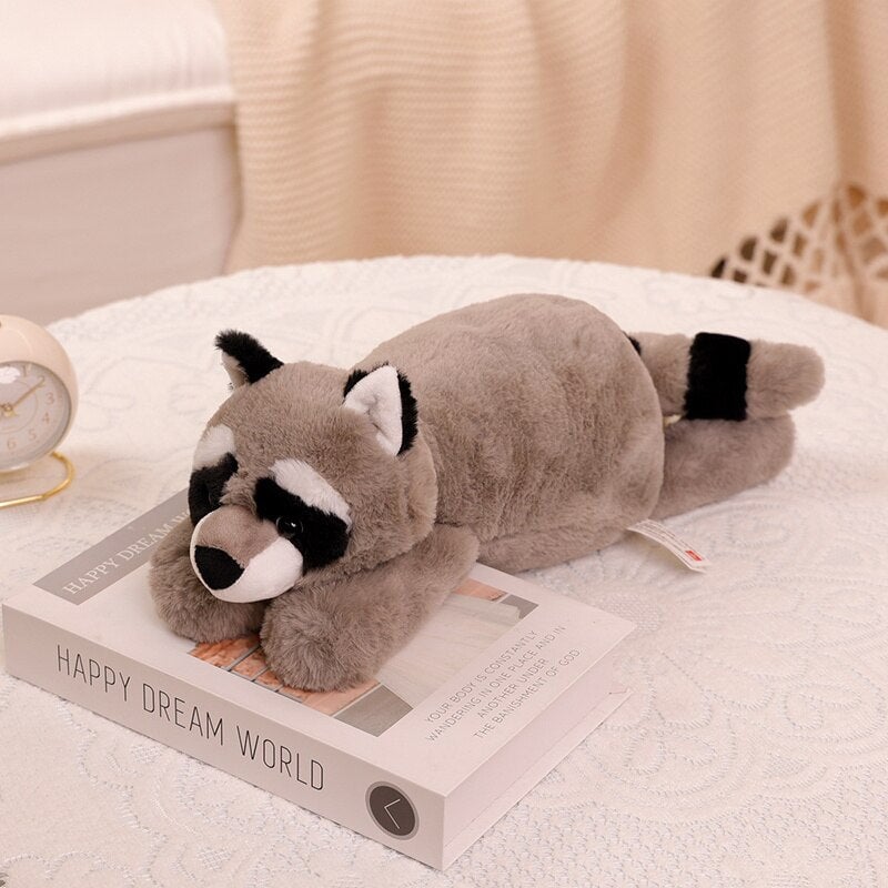 Laying Sloth and Fox Raccoon Crocodile Plushie Friends