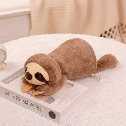 Laying Sloth and Fox Raccoon Crocodile Plushie Friends