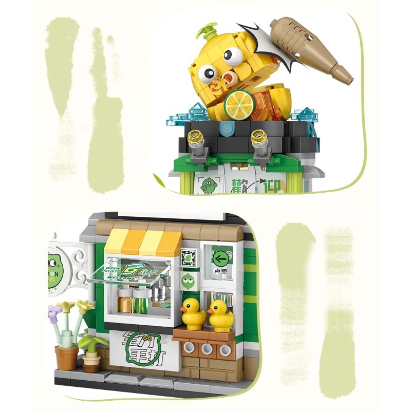 Lemon Tea & Noodle Shop Micro Building Sets