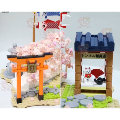 Light up Japanese Hakone Sakura Tree Tunnel Building Sets