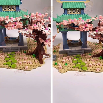 Light up Romantic Japanese Hakone Shrine with Sakura Tree Building Sets