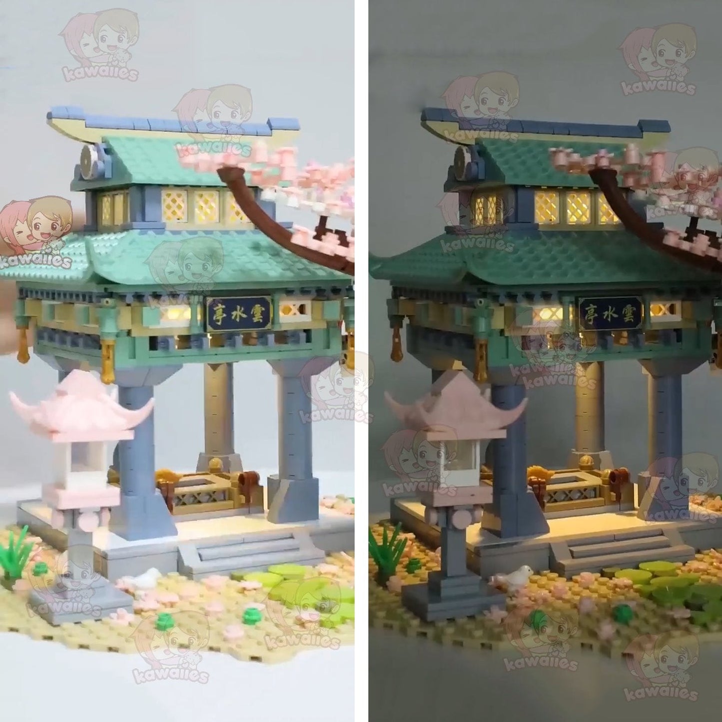 Light up Romantic Japanese Hakone Shrine with Sakura Tree Building Sets