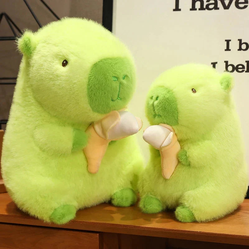 Lime Green Capybara Banana Plush