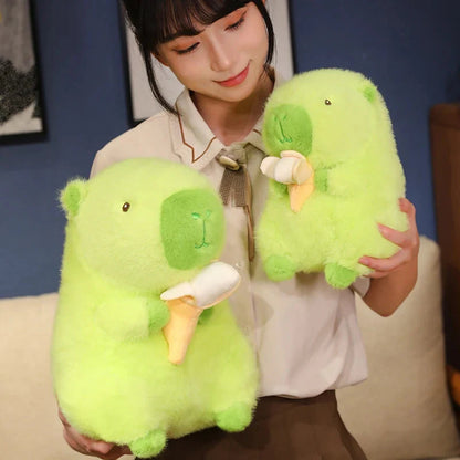 Lime Green Capybara Banana Plush