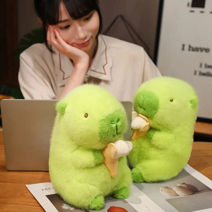 Lime Green Capybara Banana Plush