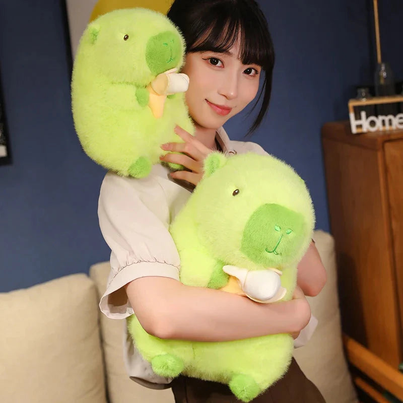 Lime Green Capybara Banana Plush