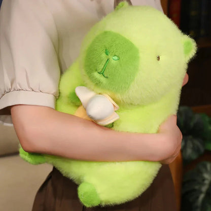 Lime Green Capybara Banana Plush