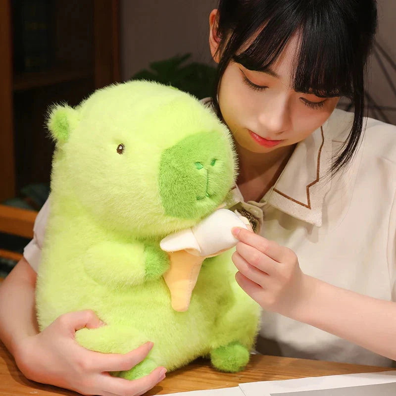 Lime Green Capybara Banana Plush