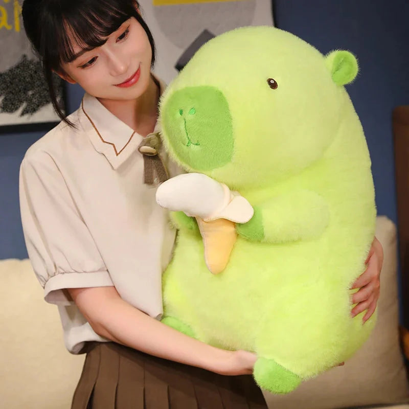 Lime Green Capybara Banana Plush