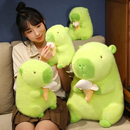 Lime Green Capybara Banana Plush