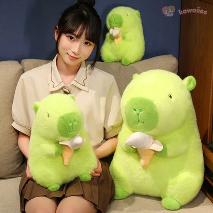Lime Green Capybara Banana Plush