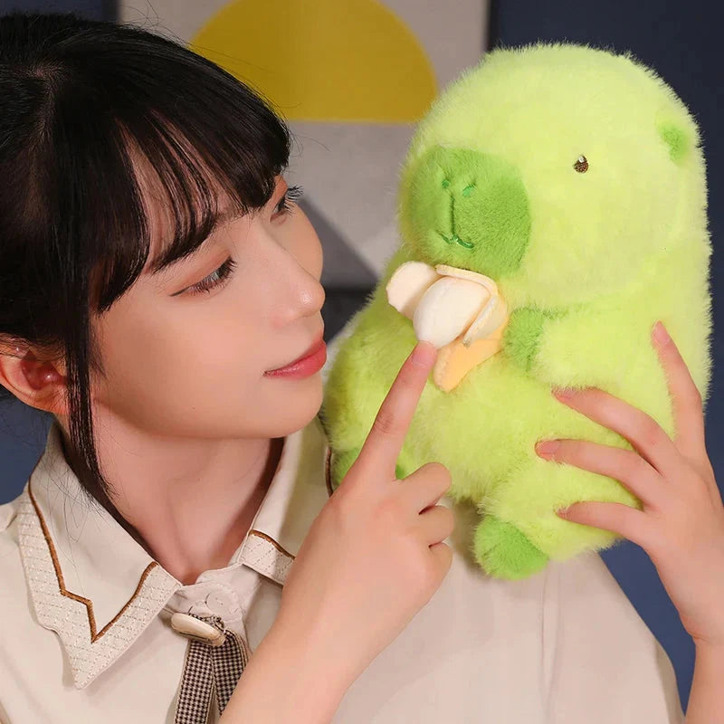 Lime Green Capybara Banana Plush
