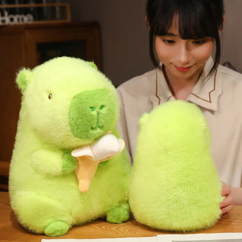 Lime Green Capybara Banana Plush