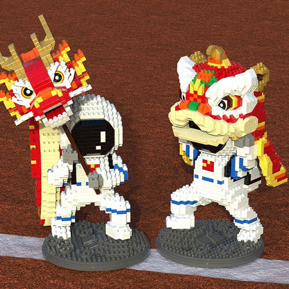 Lion & Dragon Dance Astronaut Nano Building Blocks
