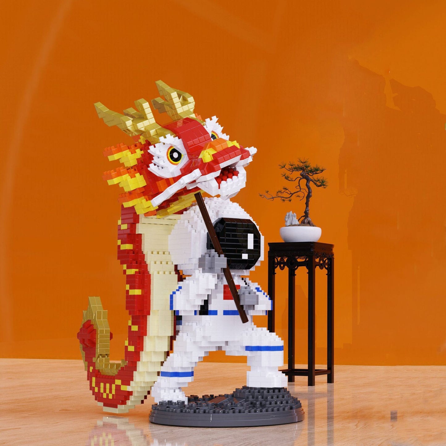 Lion & Dragon Dance Astronaut Nano Building Blocks