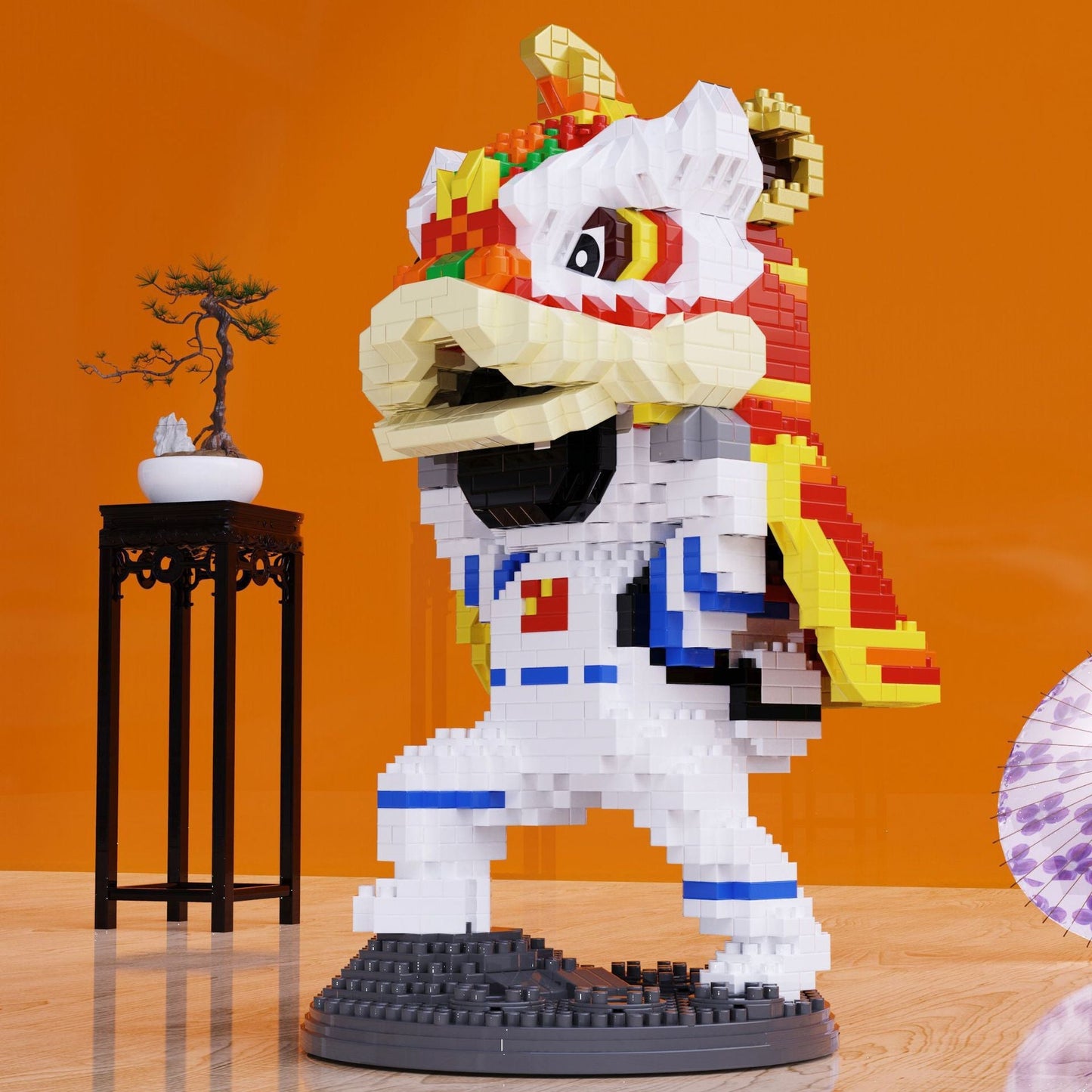 Lion & Dragon Dance Astronaut Nano Building Blocks